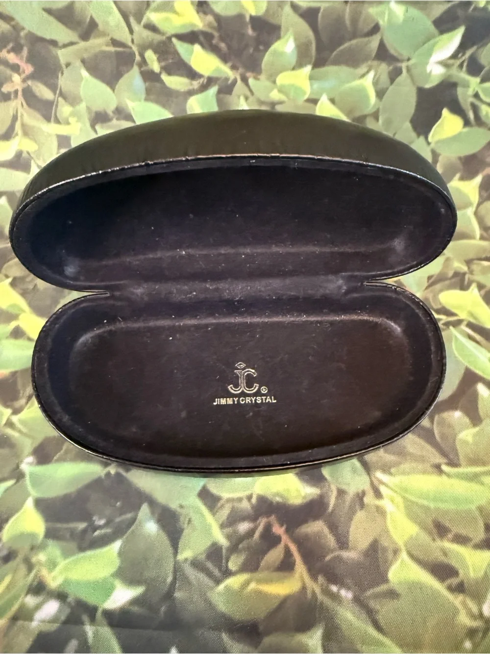 Jimmy Crystal Black Crystal-Embellished Glasses Case